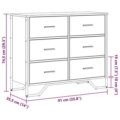 Commode chêne sonoma 91x35,5x74,5 cm bois d'ingénierie