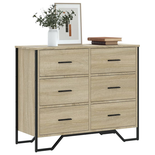 Commode chêne sonoma 91x35,5x74,5 cm bois d'ingénierie