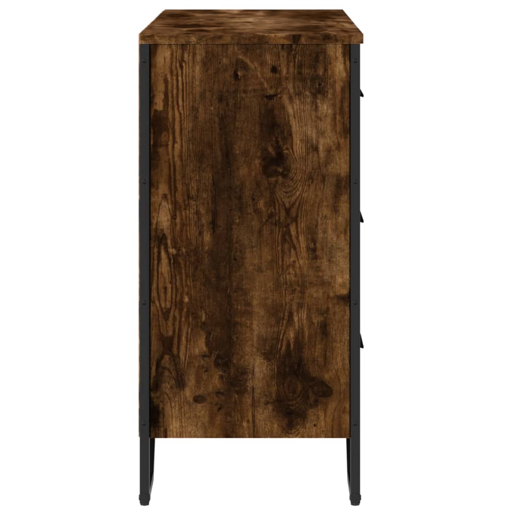 Commode chêne fumé 91x35,5x74,5 cm bois d'ingénierie