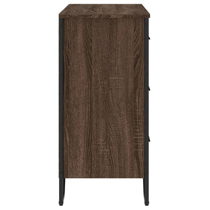 Commode chêne marron 91x35,5x74,5 cm bois d'ingénierie