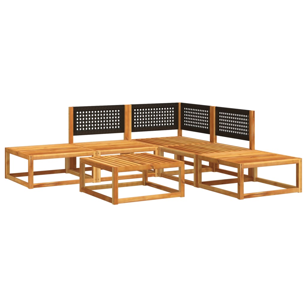 Salon de jardin avec coussins 6 pcs bois d'acacia solide