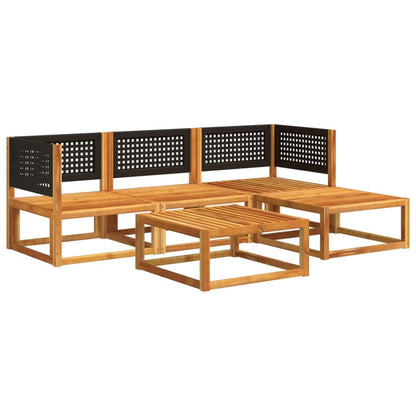 Salon de jardin avec coussins 5 pcs Bois d'acacia solide