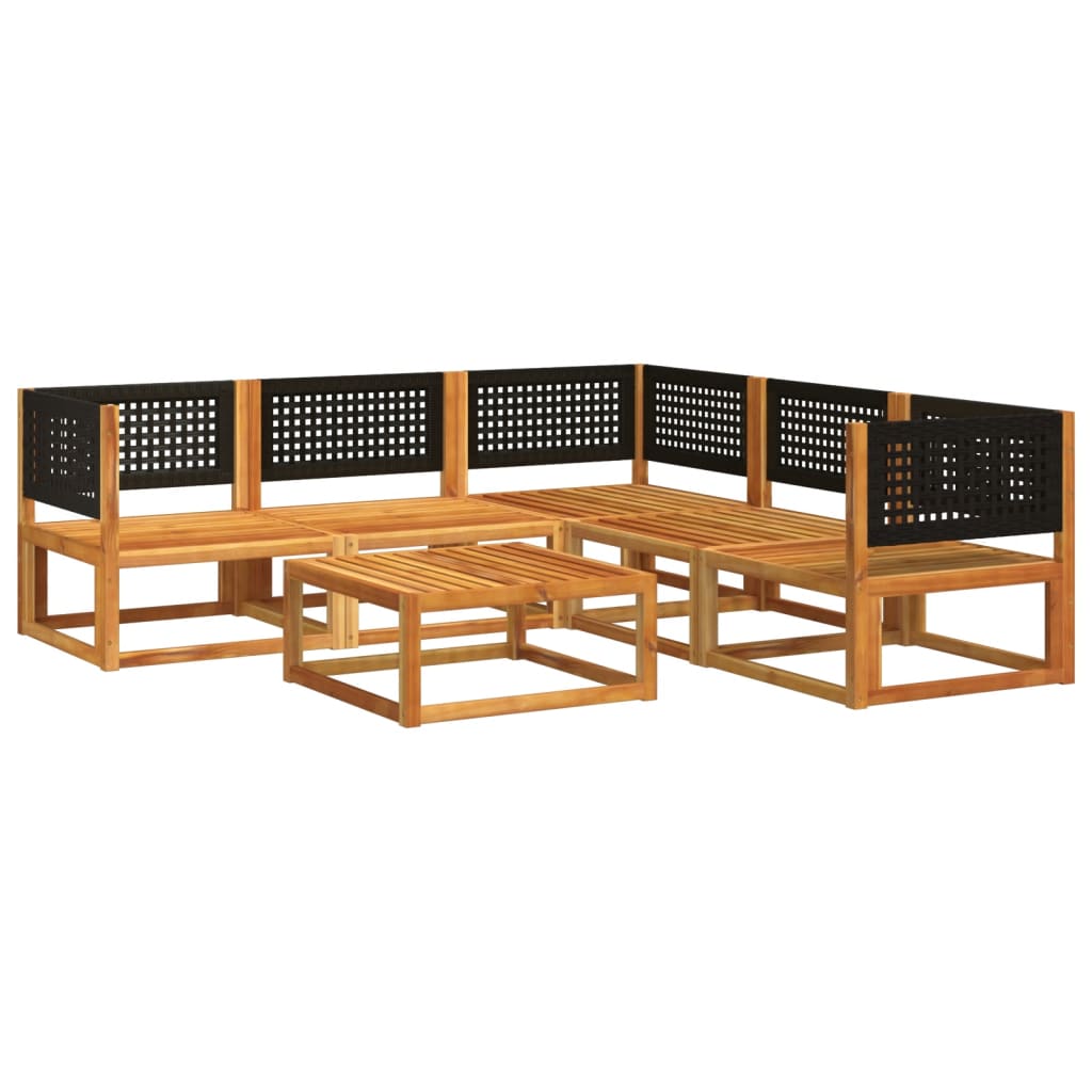 Salon de jardin avec coussins 6 pcs bois d'acacia solide