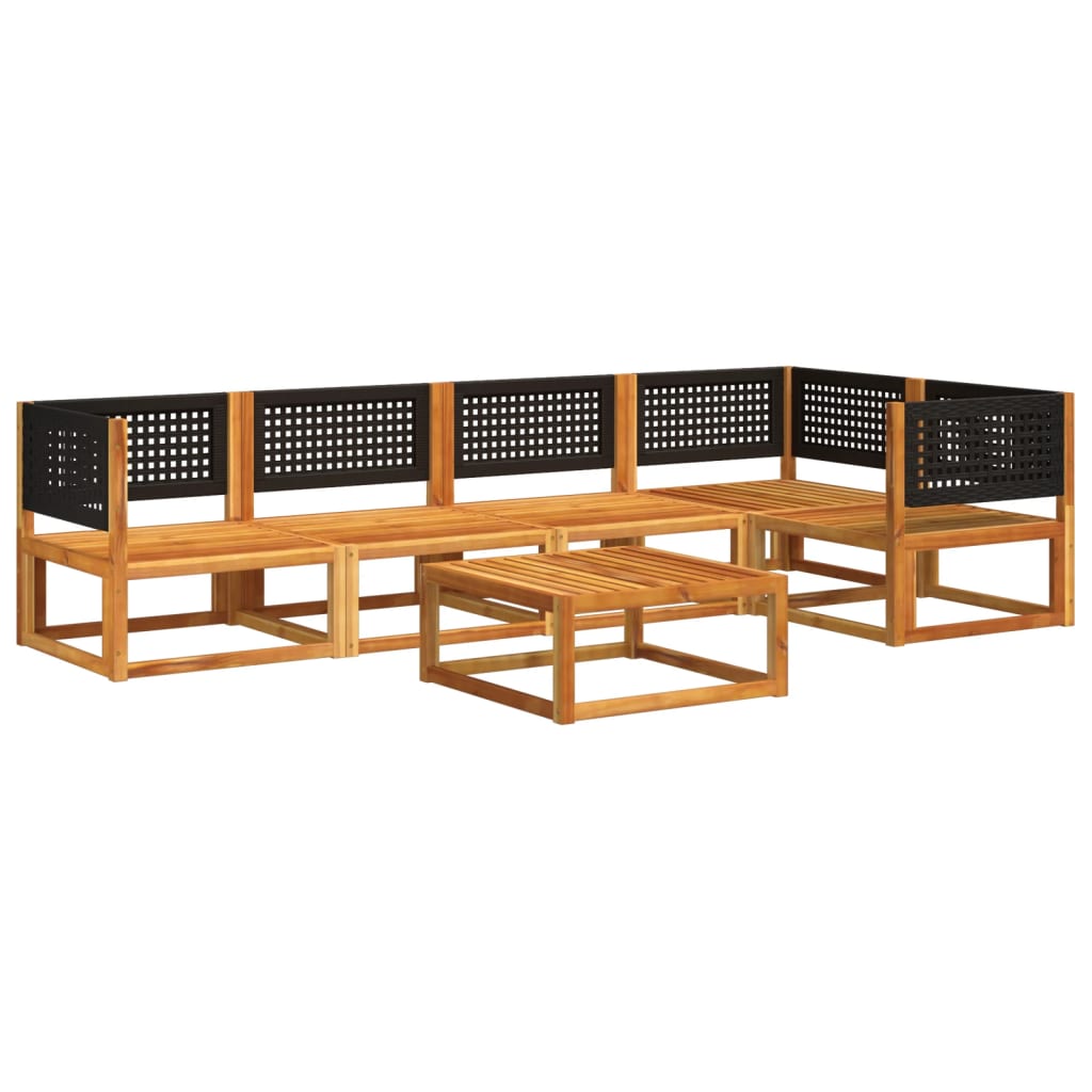 Salon de jardin avec coussins 6 pcs bois d'acacia solide