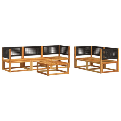 Salon de jardin avec coussins 6 pcs bois d'acacia solide