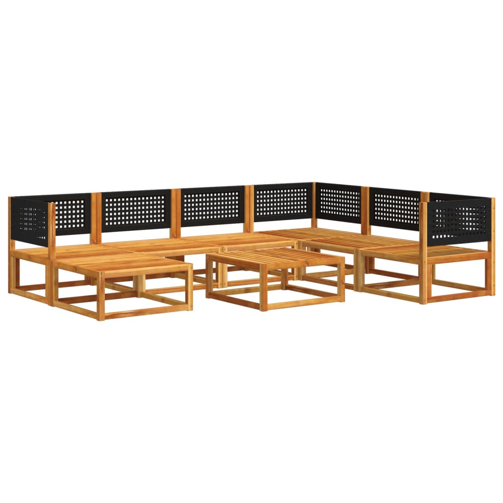 Salon de jardin avec coussins 8 pcs bois massif d'acacia