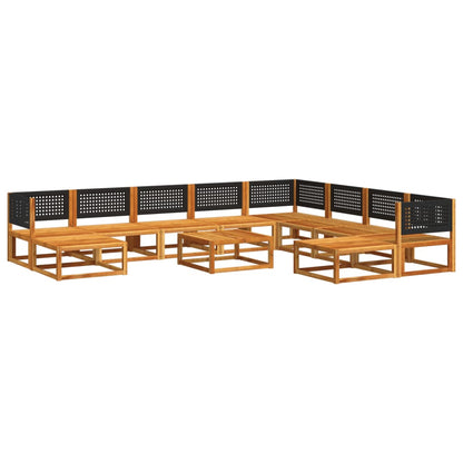 Salon de jardin avec coussins 11 pcs bois massif d'acacia