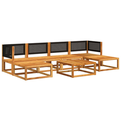 Salon de jardin avec coussins 7 pcs bois massif d'acacia