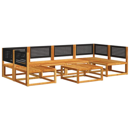 Salon de jardin avec coussins 7 pcs bois massif d'acacia