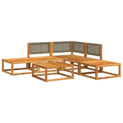 Salon de jardin avec coussins 6 pcs bois d'acacia solide