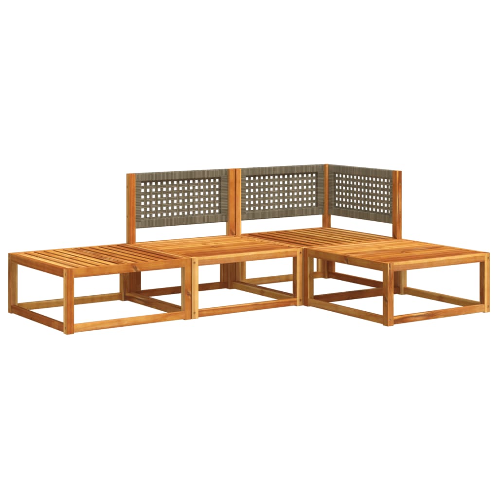 Salon de jardin avec coussins 4 pcs bois d'acacia massif