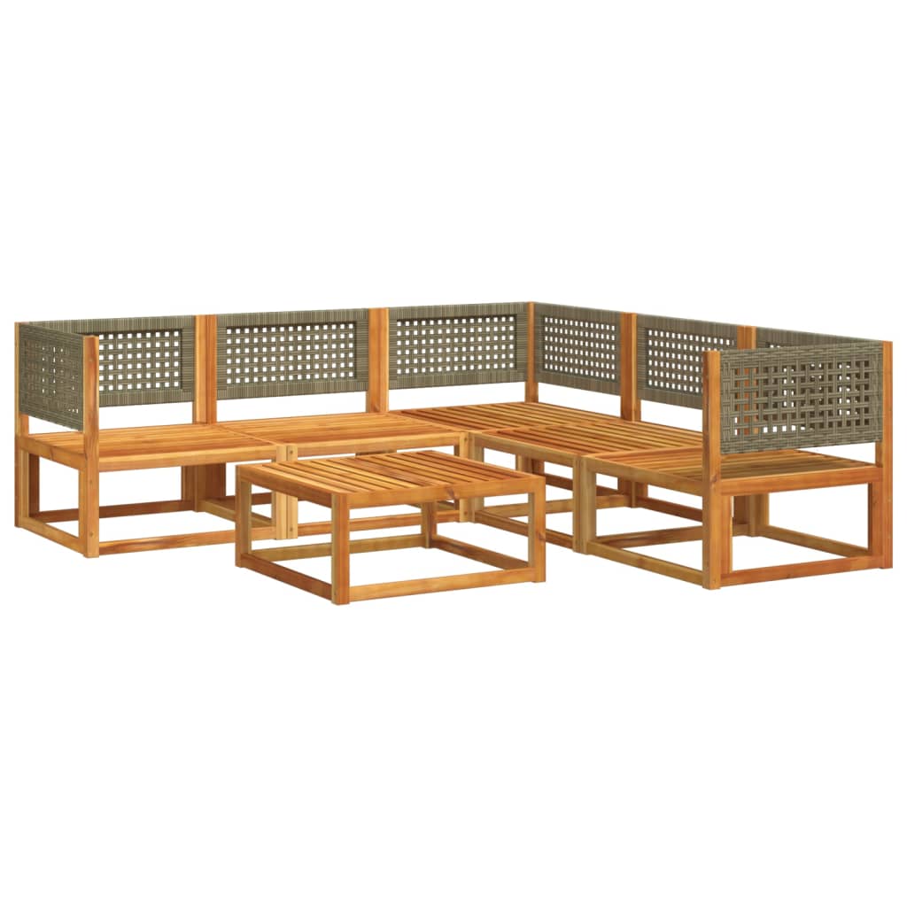 Salon de jardin avec coussins 6 pcs bois d'acacia solide