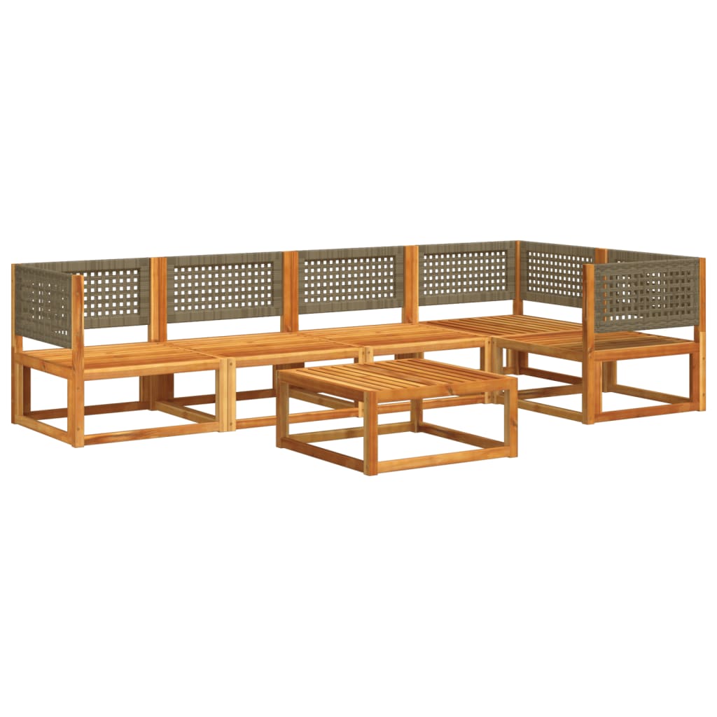 Salon de jardin avec coussins 6 pcs bois d'acacia solide