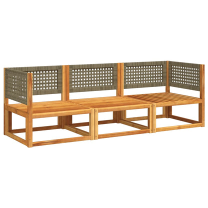 Salon de jardin avec coussins 3 pcs bois massif d'acacia