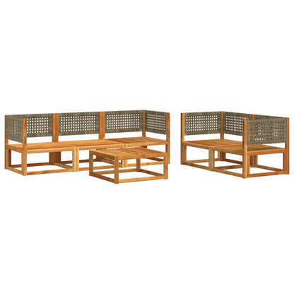 Salon de jardin avec coussins 6 pcs bois d'acacia solide