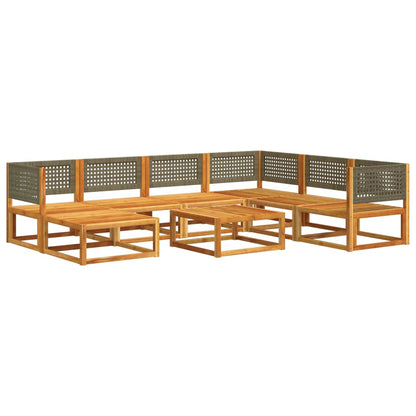 Salon de jardin avec coussins 8 pcs bois massif d'acacia