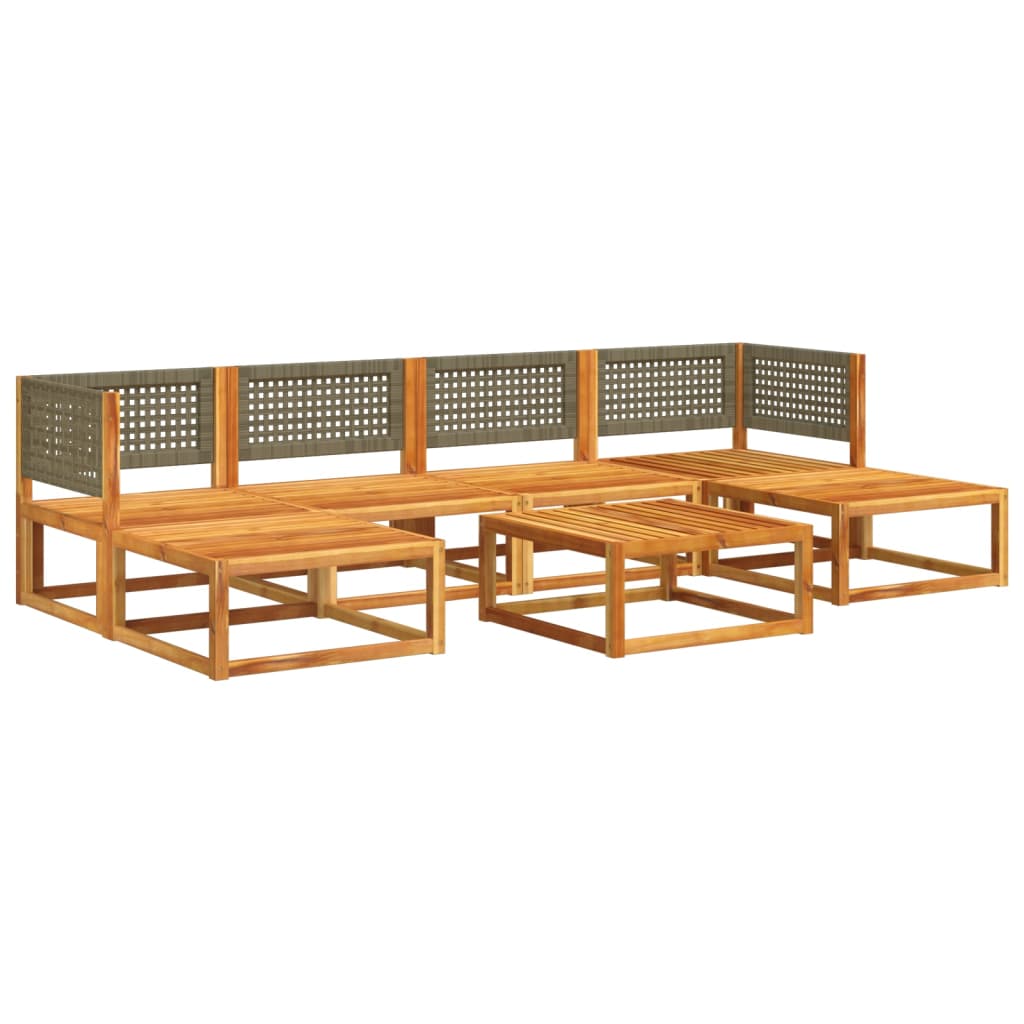 Salon de jardin avec coussins 7 pcs bois massif d'acacia