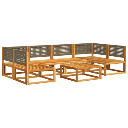 Salon de jardin avec coussins 7 pcs bois massif d'acacia