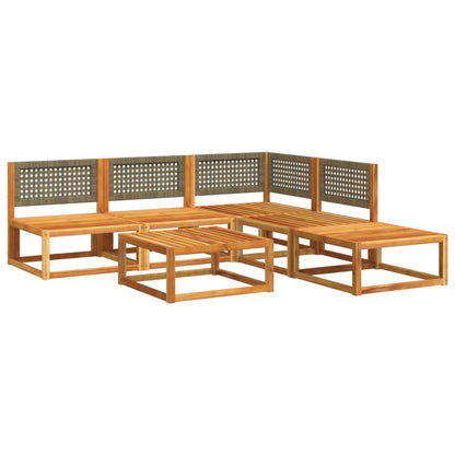 Salon de jardin avec coussins 6 pcs bois d'acacia solide