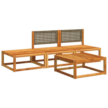 Salon de jardin avec coussins 4 pcs bois d'acacia massif