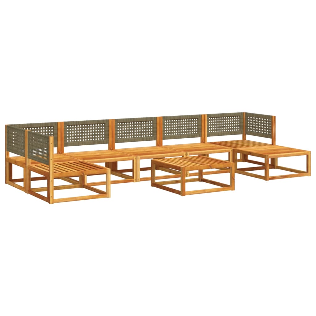 Salon de jardin avec coussins 8 pcs bois massif d'acacia