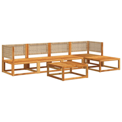 Salon de jardin avec coussins 6 pcs bois d'acacia solide