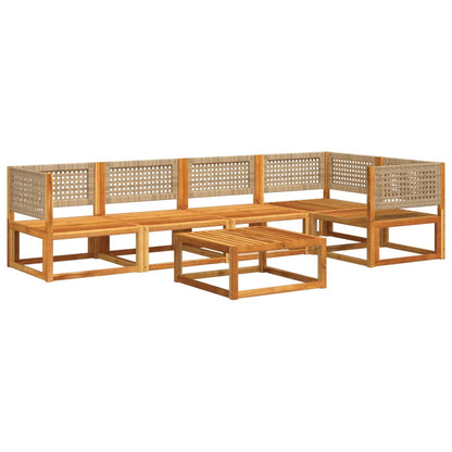 Salon de jardin avec coussins 6 pcs bois d'acacia solide