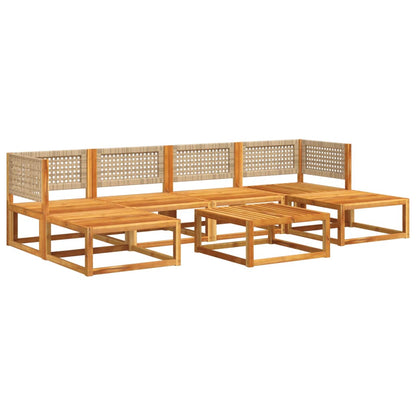 Salon de jardin avec coussins 7 pcs bois massif d'acacia