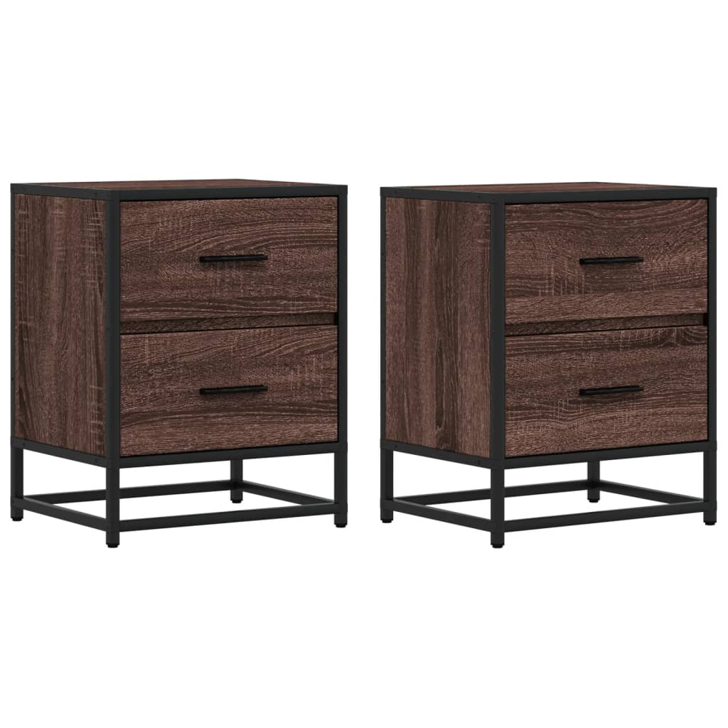 Tables de chevet 2 pcs chêne marron 40x31x50 cm bois ingénierie