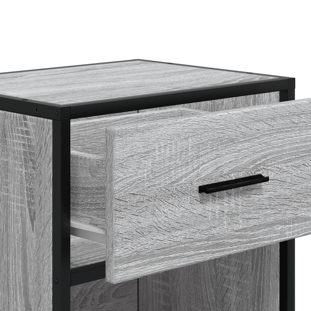 Table de chevet sonoma gris 40x31x50 cm bois d'ingénierie