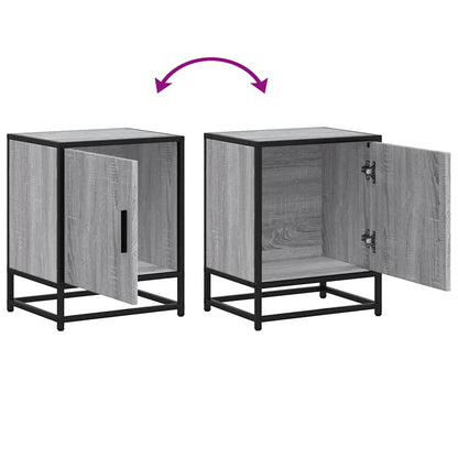 Tables de chevet 2 pcs sonoma gris bois d'ingénierie et métal