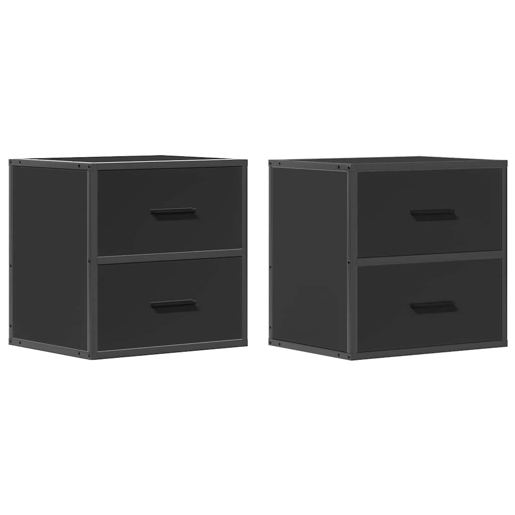 Tables de chevet murales 2 pcs noir 40x31x39,5 cm