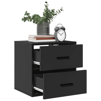 Tables de chevet murales 2 pcs noir 40x31x39,5 cm