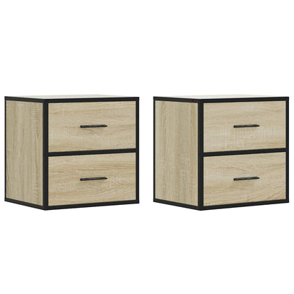 Tables de chevet murales 2 pcs chêne sonoma 40x31x39,5 cm