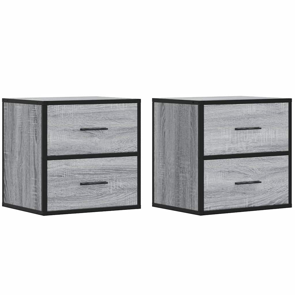 Tables de chevet murales 2 pcs sonoma gris 40x31x39,5 cm