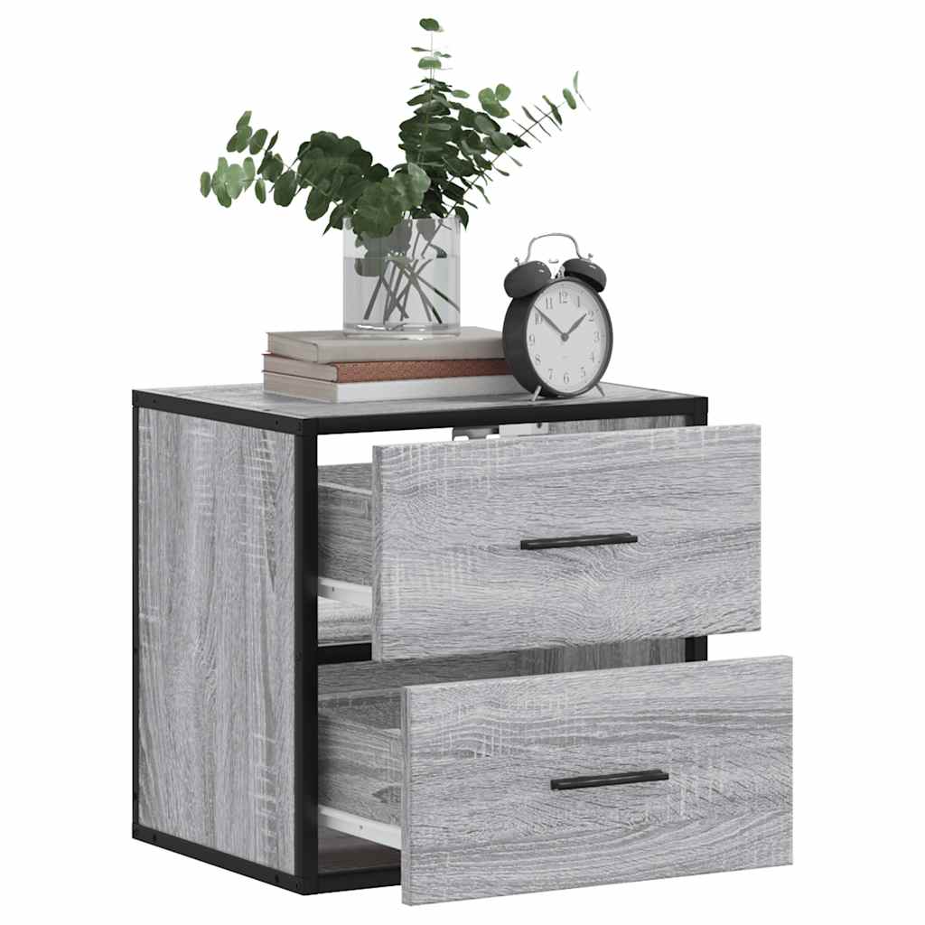 Tables de chevet murales 2 pcs sonoma gris 40x31x39,5 cm