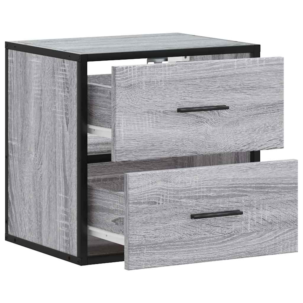 Tables de chevet murales 2 pcs sonoma gris 40x31x39,5 cm