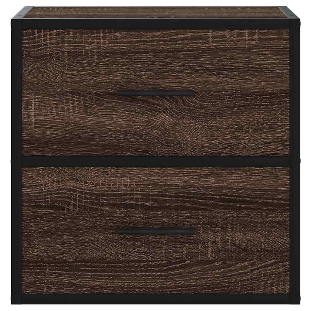 Table de chevet murale chêne marron 40x31x39,5 cm