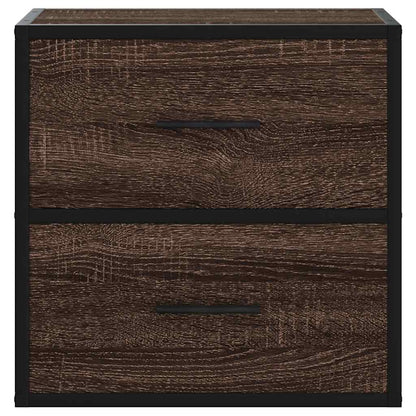 Table de chevet murale chêne marron 40x31x39,5 cm