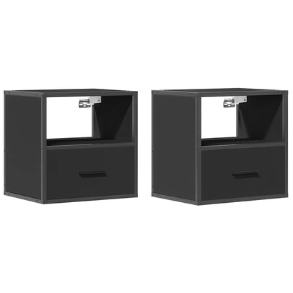 Tables de chevet murales 2 pcs noir 40x31x39,5 cm