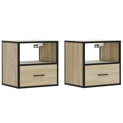 Tables de chevet murales 2 pcs chêne sonoma 40x31x39,5 cm