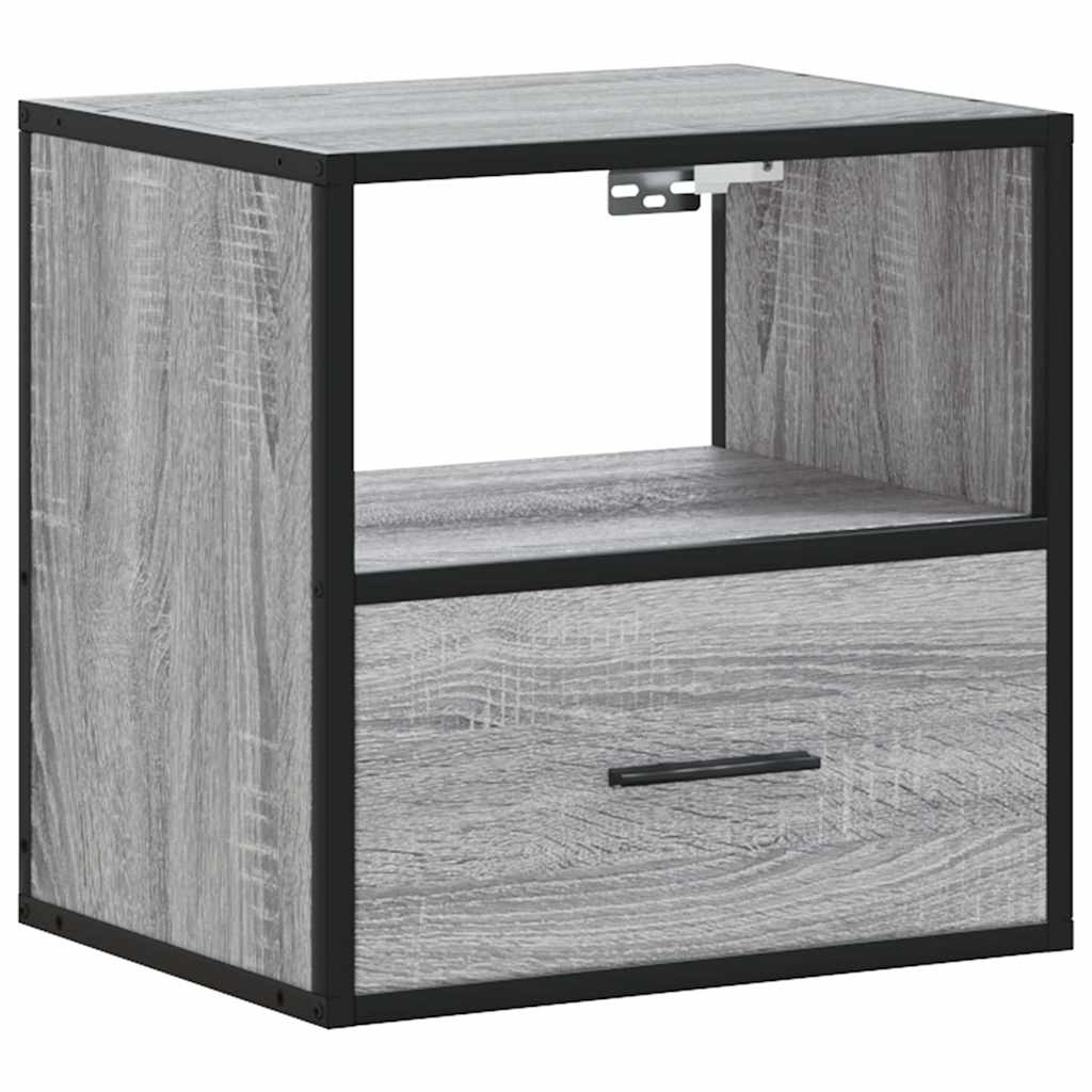 Table de chevet murale sonoma gris 40x31x39,5 cm