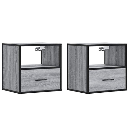 Tables de chevet murales 2 pcs sonoma gris 40x31x39,5 cm