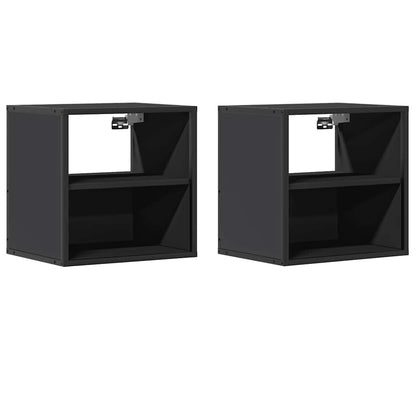 Tables de chevet murales 2 pcs noir 40x31x39,5 cm