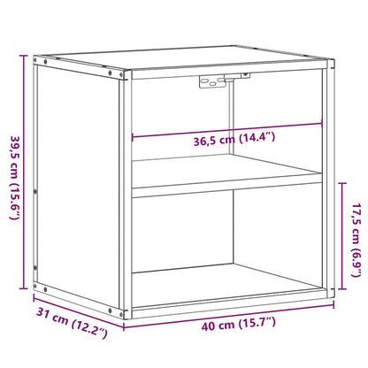 Table de chevet murale chêne sonoma 40x31x39,5 cm