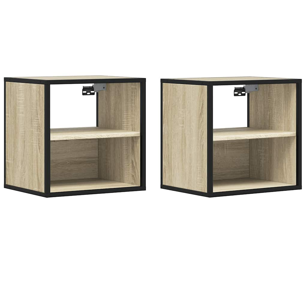 Tables de chevet murales 2 pcs chêne sonoma 40x31x39,5 cm