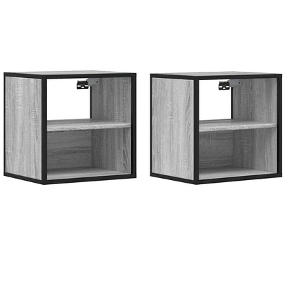 Tables de chevet murales 2 pcs sonoma gris 40x31x39,5 cm