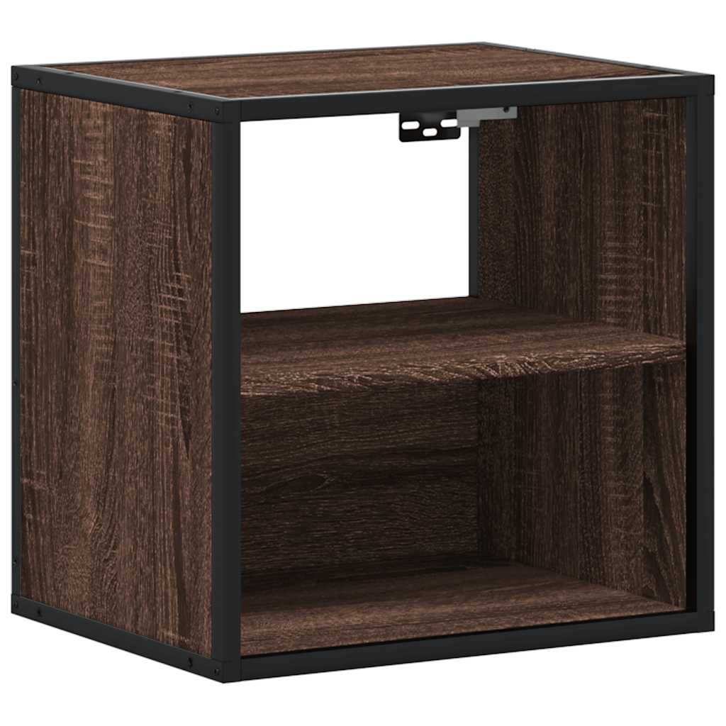 Table de chevet murale chêne marron 40x31x39,5 cm