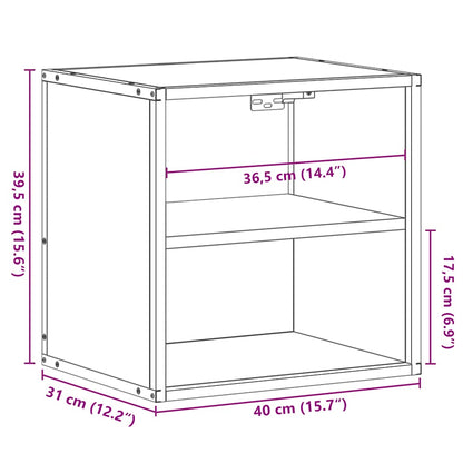 Table de chevet murale chêne marron 40x31x39,5 cm