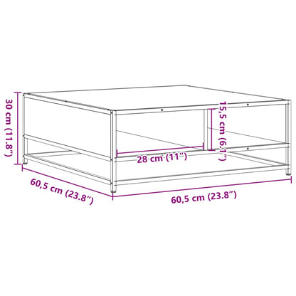 Table basse chêne sonoma 60,5x60,5x30cm bois d'ingénierie/métal